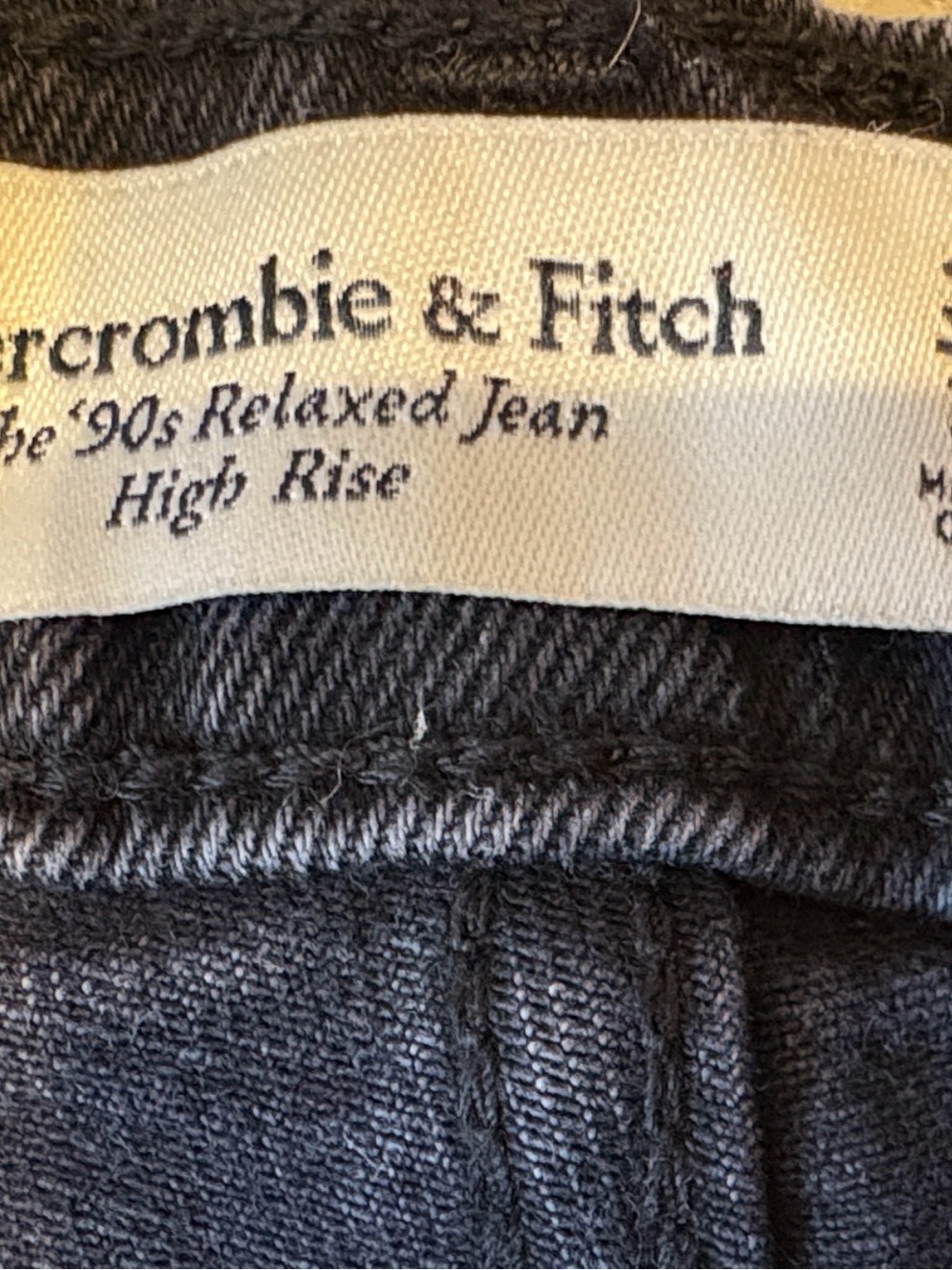 Abercrombie & Fitch Dark Charcoal High-Rise Relaxed Jeans